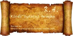 Királyfalvi Aranka névjegykártya